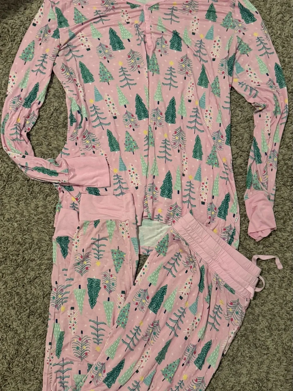 Little Sleepies Pink Pajama Set Twinkling Trees